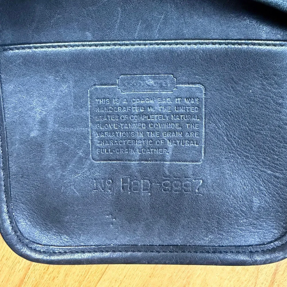 Vintage Coach Ergo Zip Black Leather Crossbody Bag 9997 Made‎ in USA